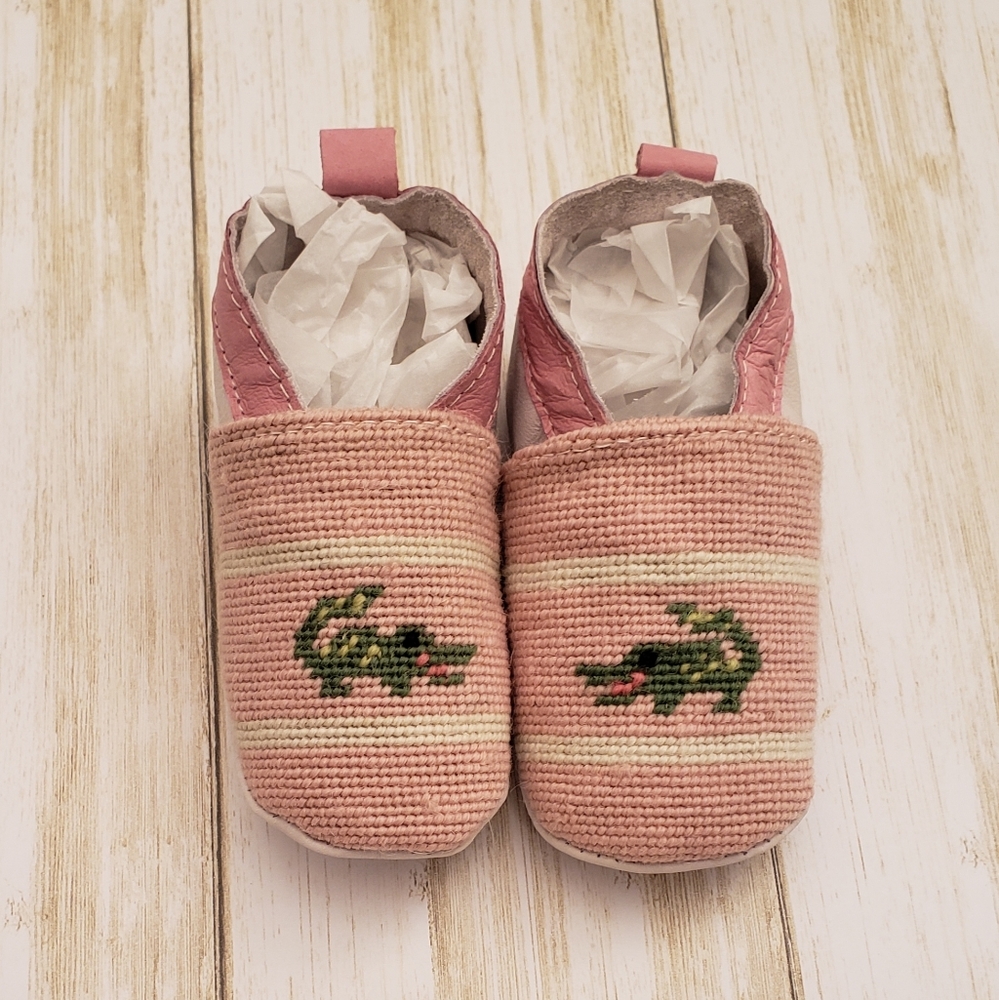 NEW** Baby Needlepoint Booties - The Alligators
